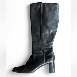 Vintage Black Women's Knee-High Leather Boots